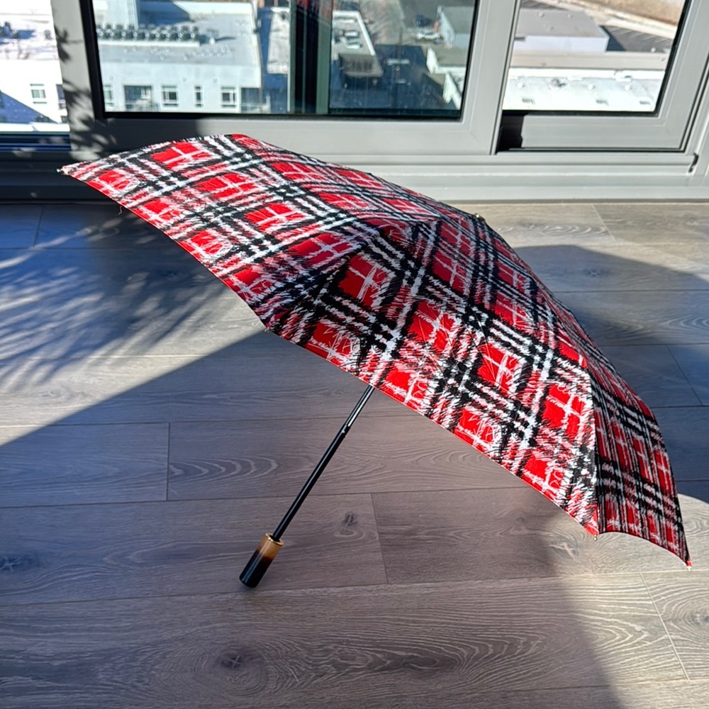 Stylish Red and Black Patterned Umbrella